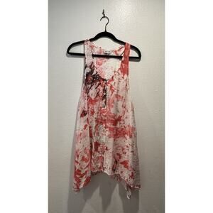 Habitat Clothes to Live In Size Small Button Front Asymmetrical Tunic Top Artsy